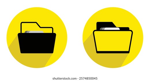 Folder icon set vector. folder sign and symbol, Design for app, logo. File folder in flat style. Computer files directory, line pattern, Scheme made from empty maps. Folder with network, Data storage.