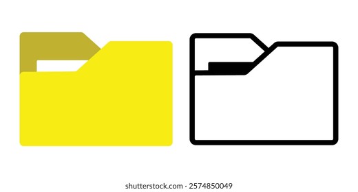 Folder icon set vector. folder sign and symbol, Design for app, logo. File folder in flat style. Computer files directory, line pattern, Scheme made from empty maps. Folder with network, Data storage.