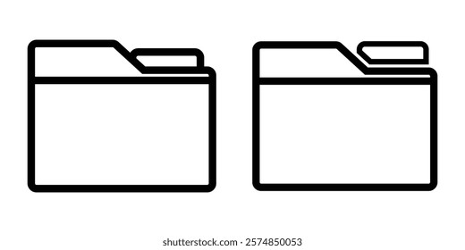 Folder icon set vector. folder sign and symbol, Design for app, logo. File folder in flat style. Computer files directory, line pattern, Scheme made from empty maps. Folder with network, Data storage.