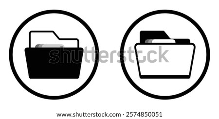 Folder icon set vector. folder sign and symbol, Design for app, logo. File folder in flat style. Computer files directory, line pattern, Scheme made from empty maps. Folder with network, Data storage.