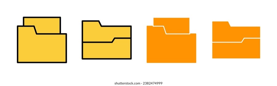 Folder icon set for web and mobile app. folder sign and symbol