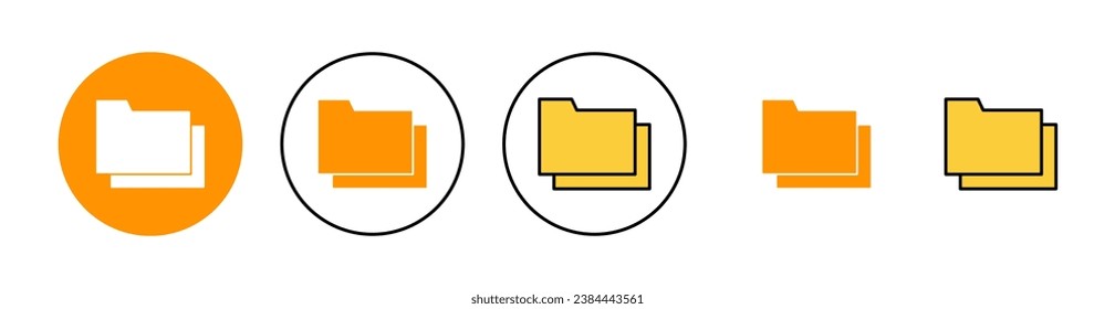 Folder icon set for web and mobile app. folder sign and symbol