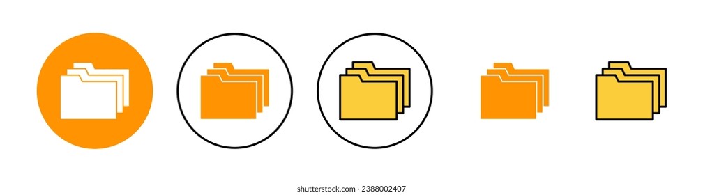 Folder icon set for web and mobile app. folder sign and symbol