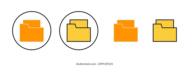 Ordnersymbol für Web- und mobile App. Ordnerzeichen und Symbol