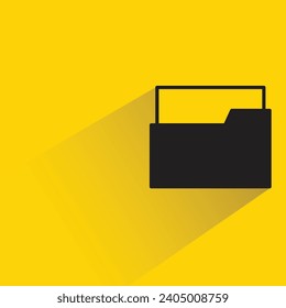 folder icon with shadow on yellow background