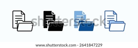 Folder icon sheet multiple style collection isolated vector