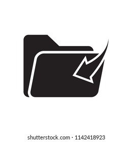 Folder icon sign and arrow 