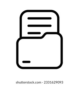 Ordnersymbol. Unterschrift für mobiles Konzept und Webdesign. Vektorgrafik