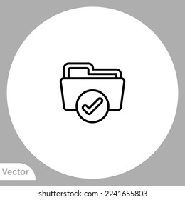 Vector de signo de icono de carpeta,Símbolo, ilustración de logotipo para web y móvil