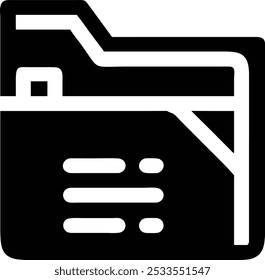Ordner Symbol Silhouette Symbol Vektor schwarze Illustration Design
