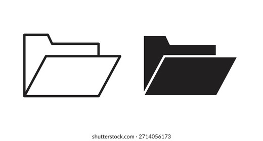 Ordner Symbol Silhouette Vektorgrafiken. Bearbeitbare Striche