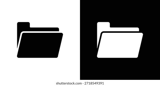 Ordnersymbol Silhouette, Vektorgrafik, einzelne flache Darstellung