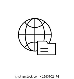 Folder icon. Simple line, outline vector of globe icons for ui and ux, website or mobile application