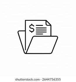 Folder icon. Simple representation of a file inspection or document analysis concept for web interfaces and document management systems. EPS 10