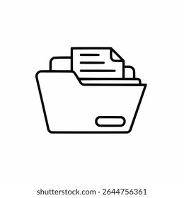 Folder icon. Simple representation of a file inspection or document analysis concept for web interfaces and document management systems. EPS 10