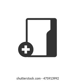 Folder icon in single color. Computer office files binder add