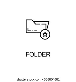 Folder icon. Single high quality outline symbol for web design or mobile app. Thin line sign for design logo. Black outline pictogram on white background