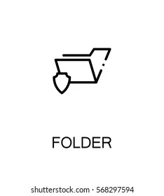 Folder icon. Single high quality outline symbol for web design or mobile app. Thin line sign for design logo. Black outline pictogram on white background
