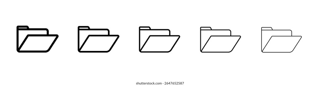 Folder Icon Single vector thin outline style sign