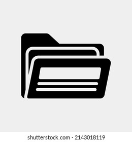 Folder icon in solid style, use for website mobile app presentation