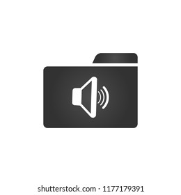 Folder Icon with speaker in trendy flat style isolated on white background, for your web site design, app, logo, UI. Vector illustration,