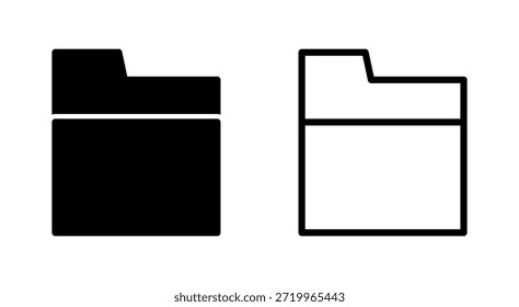 Icono de carpeta para App y Sitios web. símbolo de carpeta y símbolo. Archivar