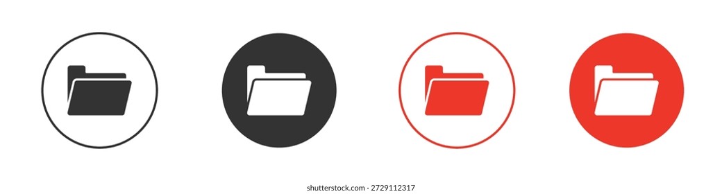Icono de la carpeta en negro. Icono de diseño Vector stock