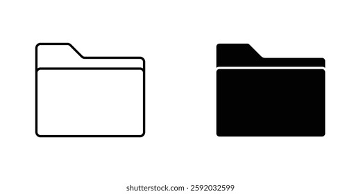 Folder icon symbol collection on white background.