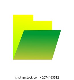 icono de carpeta o diseño de símbolo con combinación de color verde