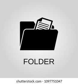Folder icon. Folder symbol. Flat design. Stock - Vector illustration