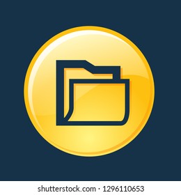 Folder icon, folder symbol. Flat vector sign isolated on blue background. Simple vector illustration for graphic and web design.