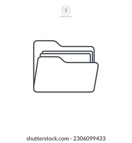 Folder icon symbol template for graphic and web design collection logo vector illustration