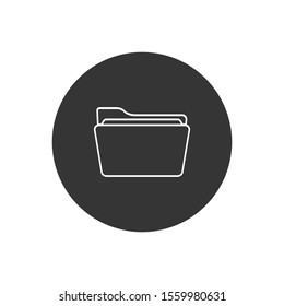 Folder icon templatewhite color editable. Folder symbol vector sign isolated on gray background. Simple logo vector illustration for graphic and web design
