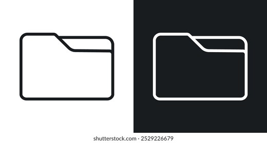 Folder icon in Thin line black color. flat simple vector symbols illustration.