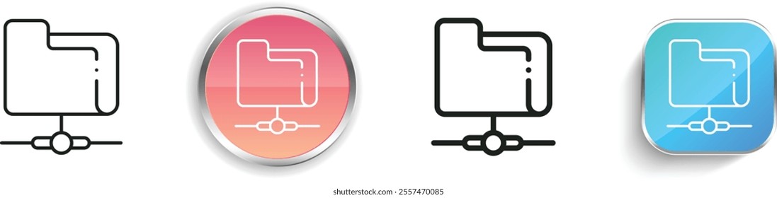 folder icon. Thin Linear, Regular and Button Style Design Isolated On White Background