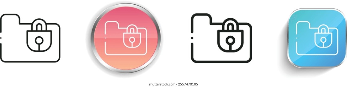 folder icon. Thin Linear, Regular and Button Style Design Isolated On White Background