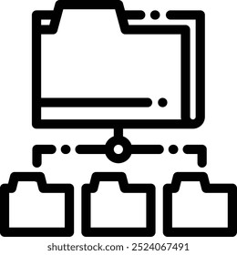 ícone de pasta. Design De Estilo Linear Fino Isolado Em Plano De Fundo Branco