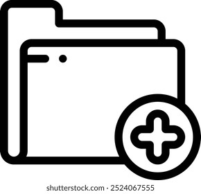 ícone de pasta. Design De Estilo Linear Fino Isolado Em Plano De Fundo Branco