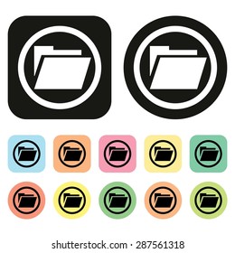 Folder icon. Tool bar icon. Vector