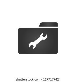 Folder Icon tools or settings in trendy flat style isolated on white background, for your web site design, app, logo, UI. Vector illustration,