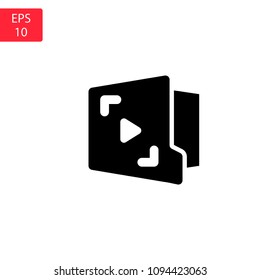 Folder Icon in trendy flat style isolated on grey background, for your web site design, app, logo,
