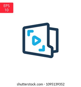 Folder Icon in trendy flat style isolated on grey background, for your web site design, app, logo,