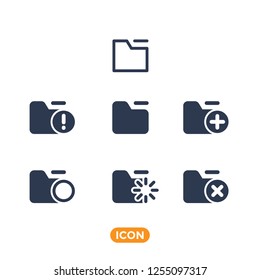 Folder Icon in trendy flat style isolated on white background, for your web site design, app, logo, UI