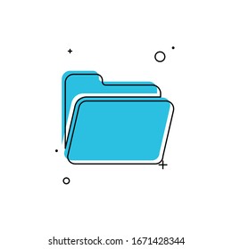 Folder Icon in trendy flat style