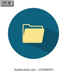 Folder Icon in trendy flat style isolated on blue background, for your web site design, app, logo, UI. Vector illustration, EPS10.
