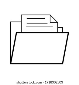 Icono de carpeta en estilo plano de moda aislado en fondo blanco, para el diseño de su sitio web, aplicación, logotipo, interfaz de usuario. Ilustración vectorial.