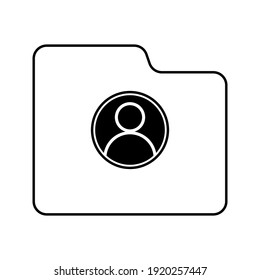 Icono de carpeta en estilo plano de moda aislado en fondo blanco, para el diseño de su sitio web, aplicación, logotipo, interfaz de usuario. Ilustración vectorial.