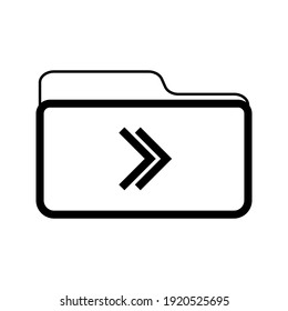 Ordner-Symbol im angesagten, flachen Stil einzeln auf weißem Hintergrund, für Ihr Webseitendesign, App, Logo, UI. Vektorgrafik.