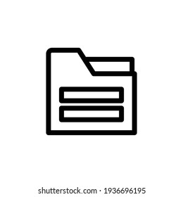 Icono de carpeta en estilo plano de moda aislado en fondo gris, para el diseño de su sitio web, aplicación, logotipo, interfaz de usuario. Ilustración vectorial. Icono de línea delgada de la carpeta de archivos. Símbolo vector lineal