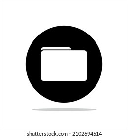 Folder icon. in trendy flat style on black background. , logo, application, UI of your website. Vector illustration, EPS10.